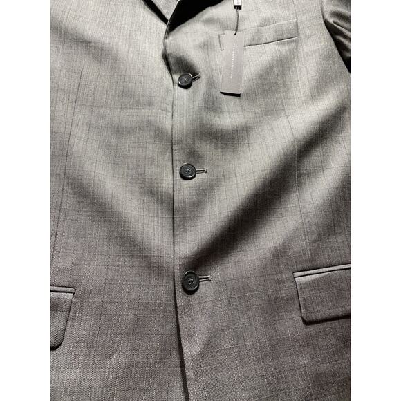 Career Perry Ellis Mens 44L/W36 Wool Blazer Classic Sport Jacket Plaid Gray NWT - Picture 9 of 15